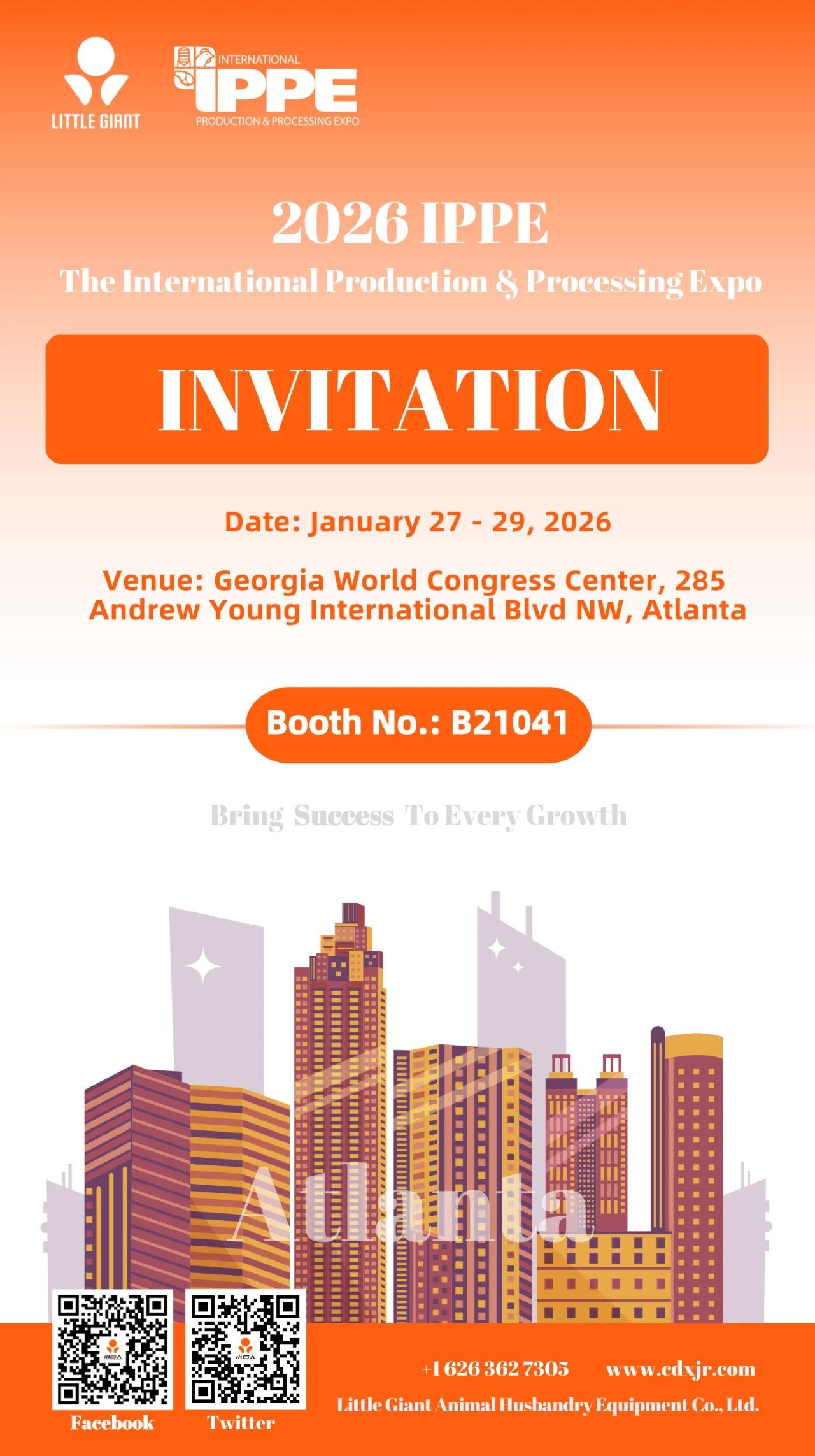 IPPE 2026: ¡El principal evento mundial para la agricultura animal! ¡Little Giant lo invita a unirse a nosotros en Atlanta!
